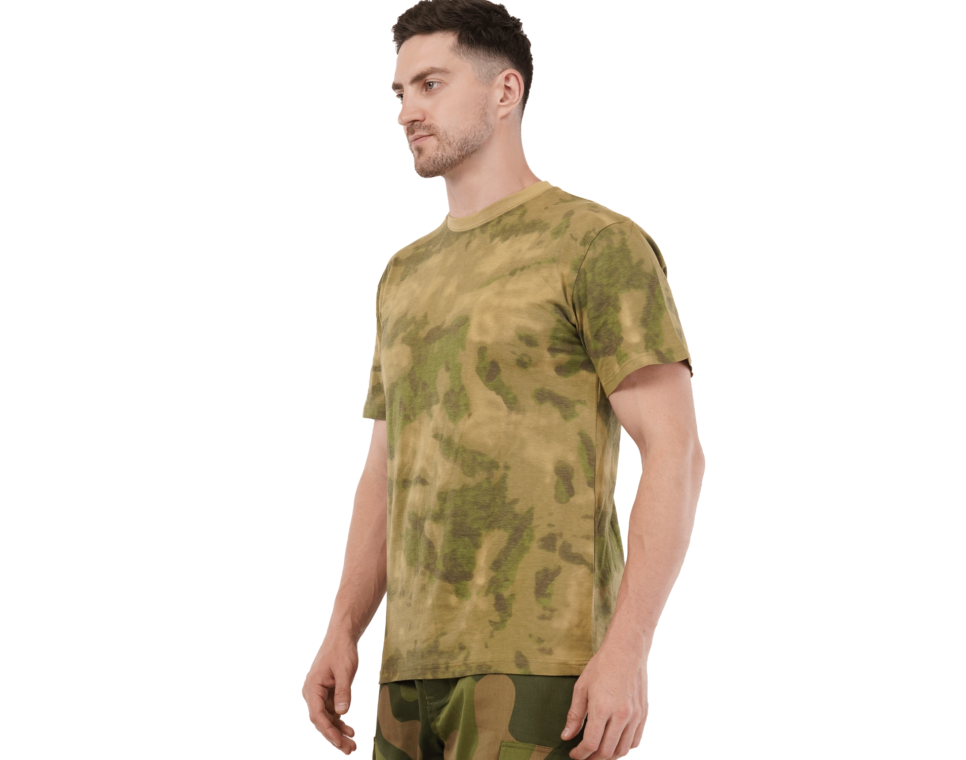 Hard Shell tactical combat T-Shirt in olive green with breathable fabric for military and outdoor use.
